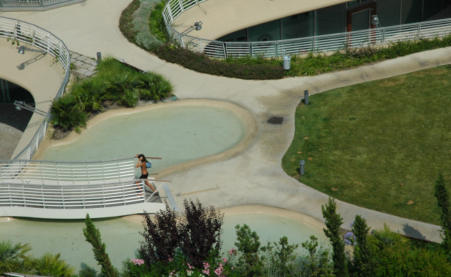 Una composizione di materiali naturali nel giardino